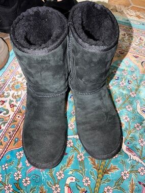 UGG Black Classic Short Suede Shearling Boots